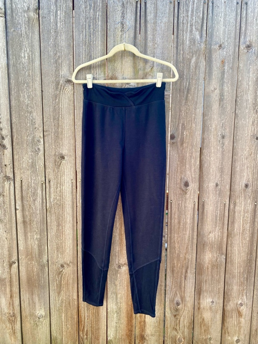 Anthropologie Black Knit  Leggings with Paneled Ankles